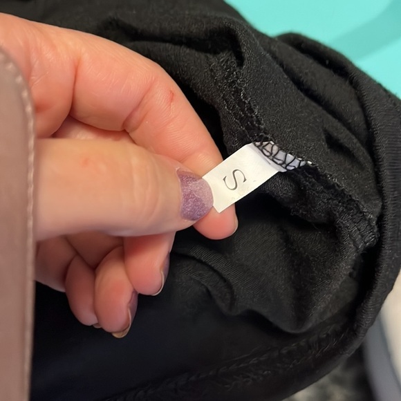 Black 3/4 length sleeve shirt with cut outs at the shoulders with crystals - Picture 10 of 10